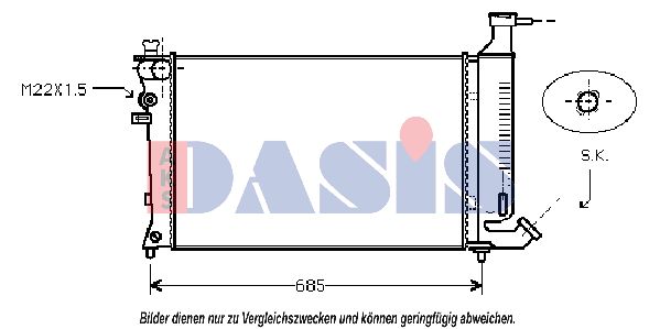 AKS DASIS Радиатор, охлаждение двигателя 060001N